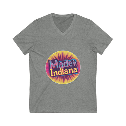 Made in Indiana V-Neck T-Shirt | Retro State Pride Unisex Tee