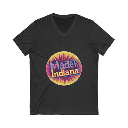 Made in Indiana V-Neck T-Shirt | Retro State Pride Unisex Tee