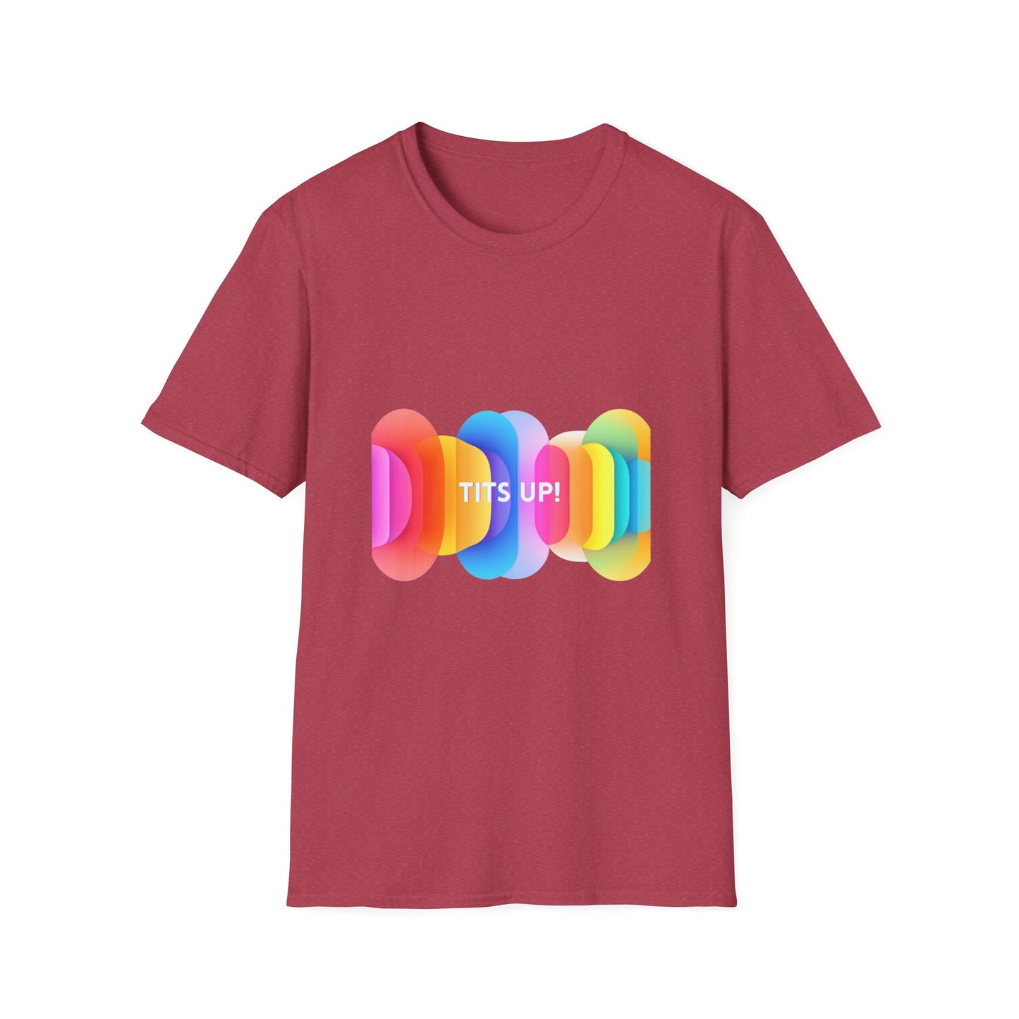 Colorful TITS UP! Unisex T-Shirt | Motivational Rainbow Pride Tee