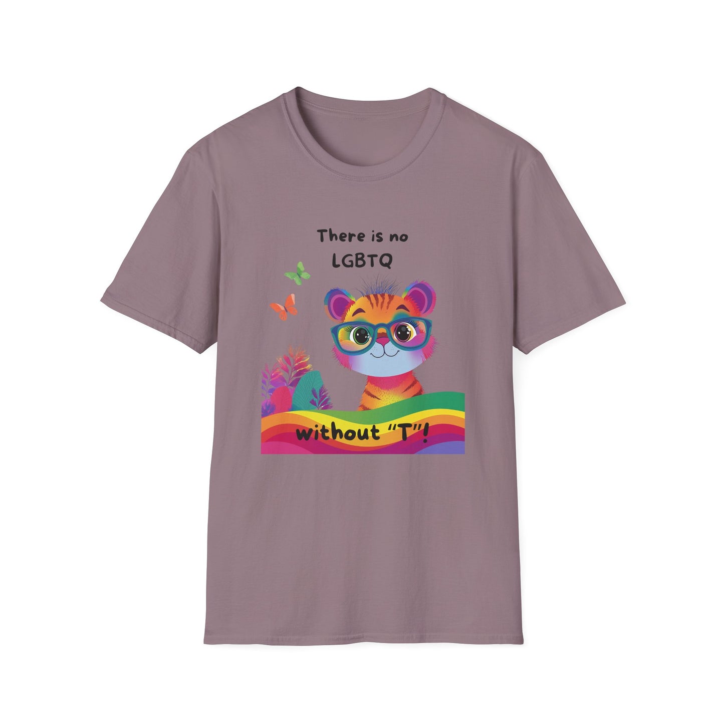 Cute Trans Rights Tiger T-Shirt | LGBTQ Kawaii Pride Activist Tee