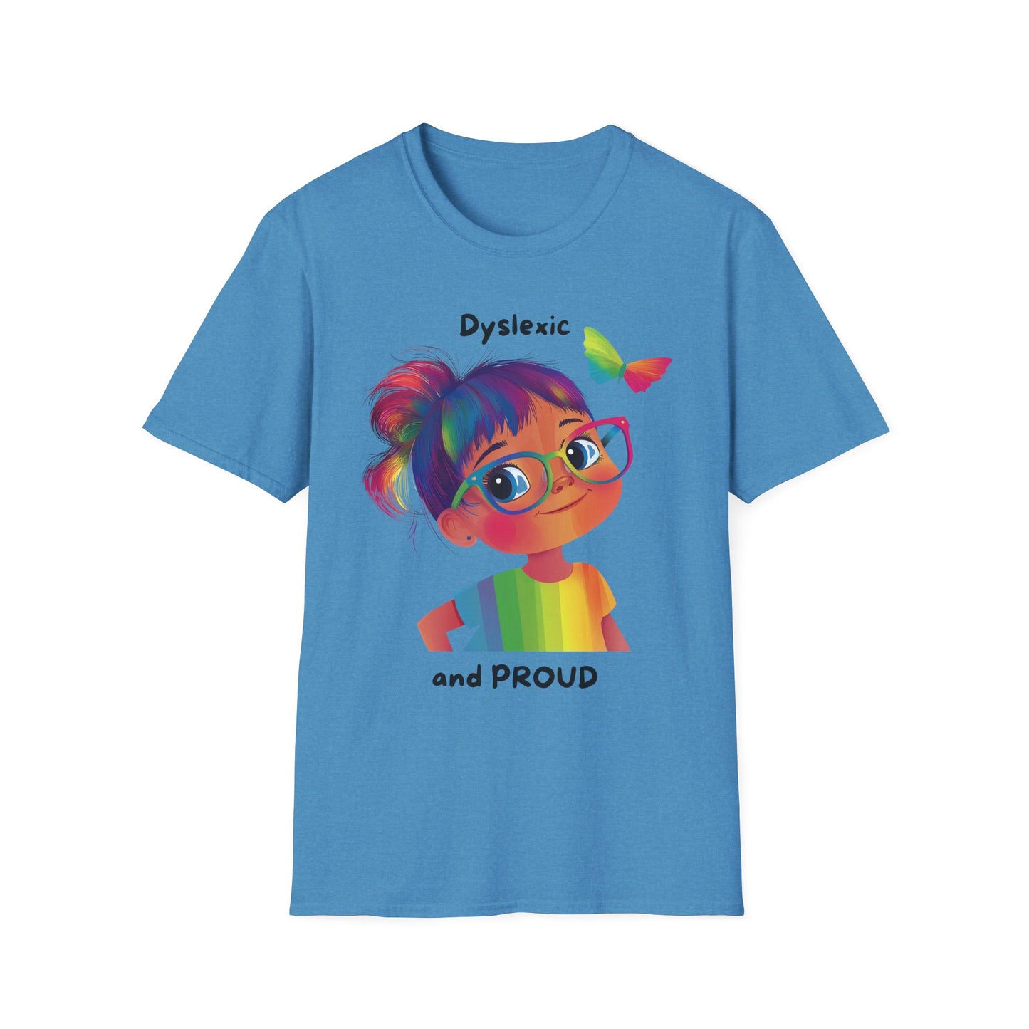 Dyslexic and Proud Rainbow T-Shirt | Neurodiversity Pride Tee
