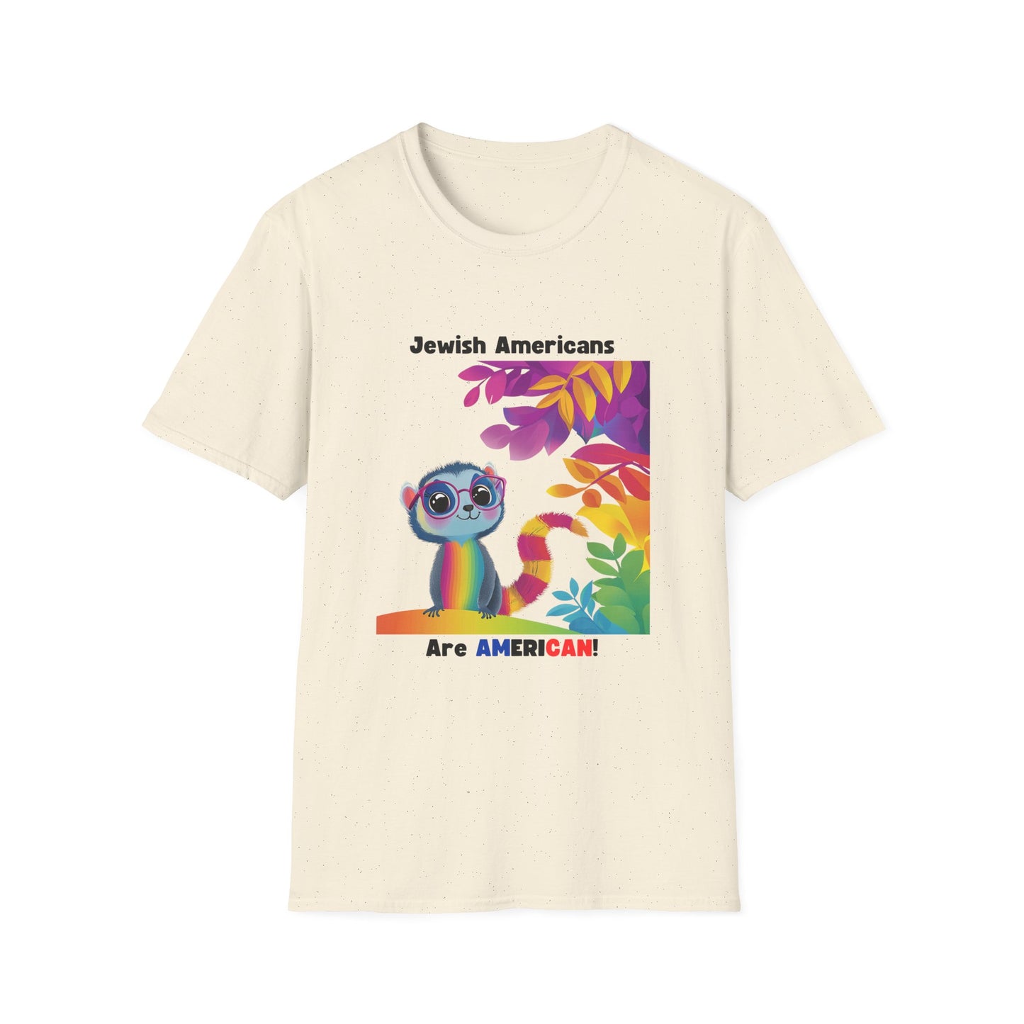 Rainbow Lemur Jewish Pride T-Shirt | Kawaii Activist Unisex Tee | Jewish American Solidarity