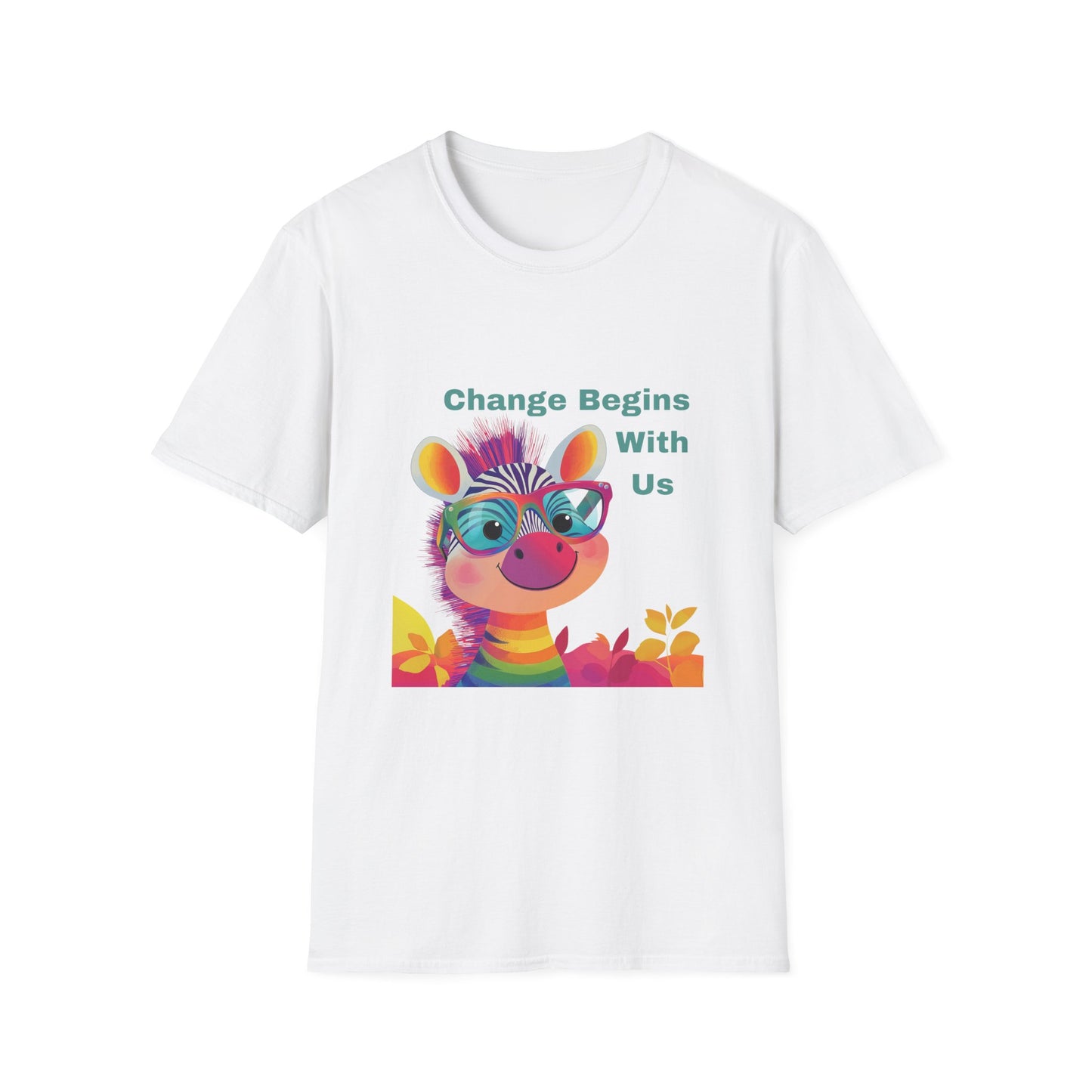 Rainbow Zebra Change Maker T-Shirt | Kawaii Activist Unisex Tee