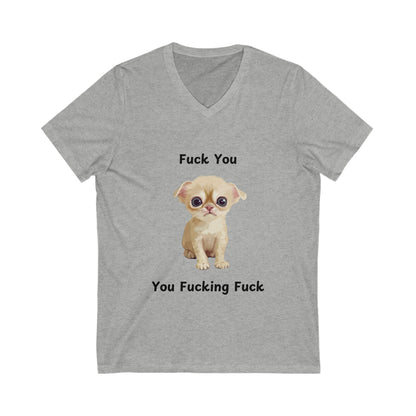 Sassy Kitten V-Neck T-Shirt | Funny Cat Attitude Design | Unisex Tee
