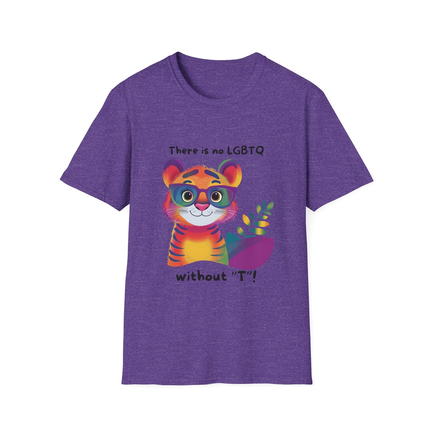 Cute Trans Tiger LGBTQ Pride T-Shirt | Rainbow Kawaii Tiger Unisex Tee