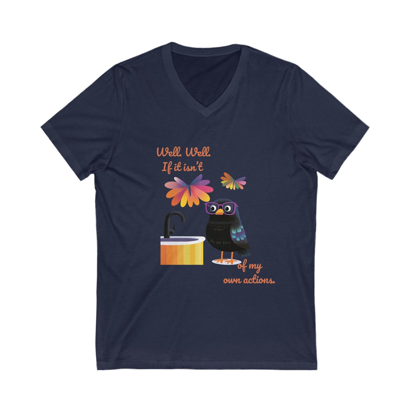 Kawaii Bird Self-Empowerment V-Neck T-Shirt | Cute Activist Unisex Tee