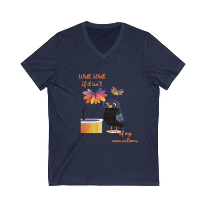Kawaii Bird Self-Empowerment V-Neck T-Shirt | Cute Activist Unisex Tee