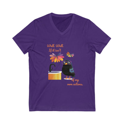 Kawaii Bird Self-Empowerment V-Neck T-Shirt | Cute Activist Unisex Tee