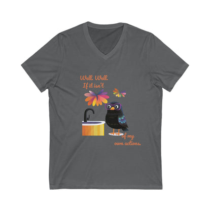 Kawaii Bird Self-Empowerment V-Neck T-Shirt | Cute Activist Unisex Tee