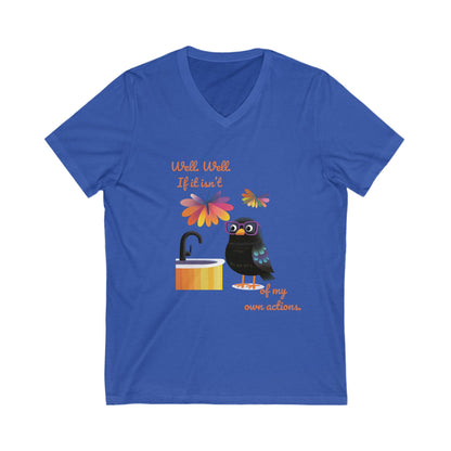 Kawaii Bird Self-Empowerment V-Neck T-Shirt | Cute Activist Unisex Tee