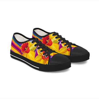 Rainbow Daffodil Pride Low Top Sneakers | LGBTQ+ Canvas Shoes
