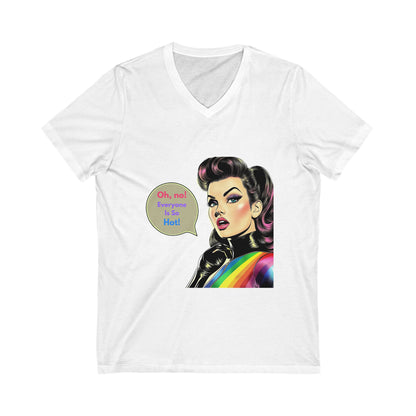 Retro Pop Art LGBTQ+ Rainbow V-Neck Tee | Pride Fashion