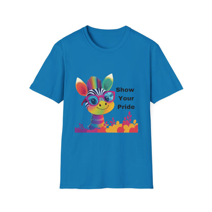 Cute Rainbow Giraffe Pride T-Shirt | LGBTQ+ Kawaii Animal Unisex Tee