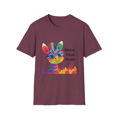 Cute Rainbow Giraffe Pride T-Shirt | LGBTQ+ Kawaii Animal Unisex Tee