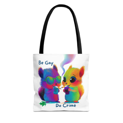 Be Gay Do Crime Rainbow Cat Tote Bag | LGBTQ+ Pride Accessory