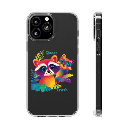 Rainbow Raccoon Queer Trash Clear Phone Case | LGBTQ+ Pride Gift