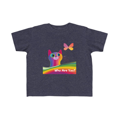Rainbow Cat Who Are You Kids T-Shirt | LGBTQ Pride Toddler Tee | Kawaii Pride Cat