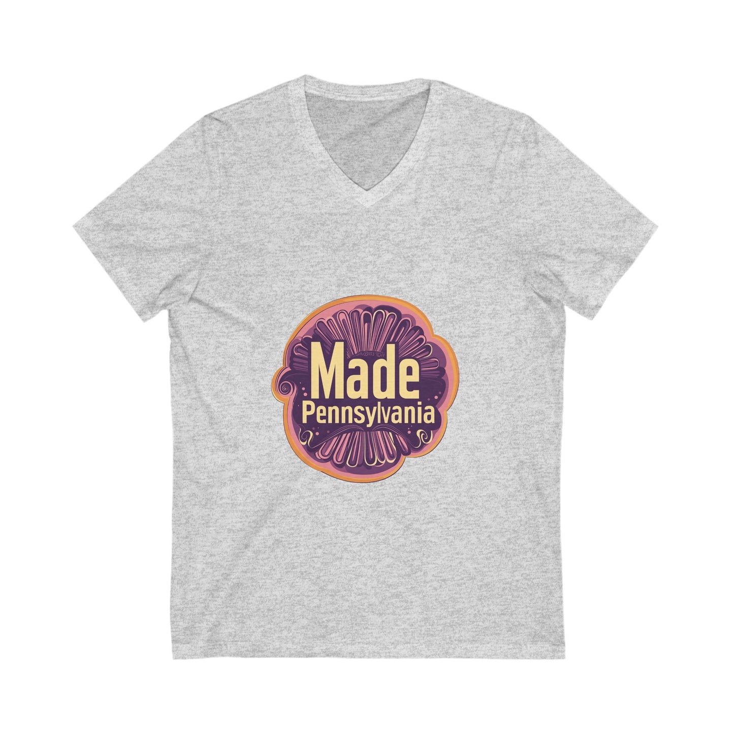 Made in Pennsylvania V-Neck T-Shirt | Vintage State Pride Design | Retro Local Unisex Tee