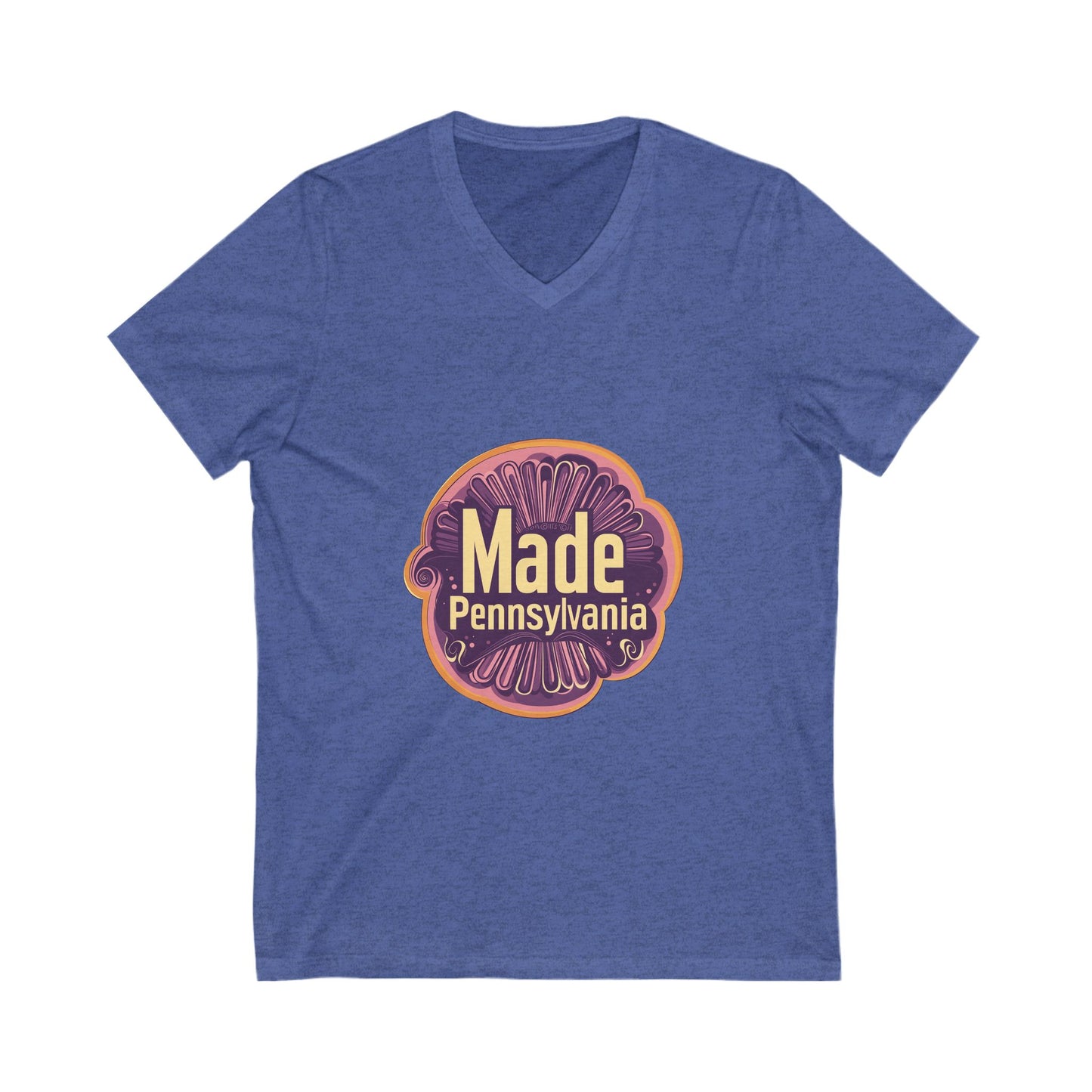 Made in Pennsylvania V-Neck T-Shirt | Vintage State Pride Design | Retro Local Unisex Tee