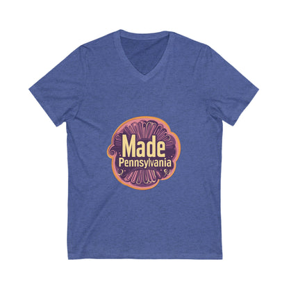 Made in Pennsylvania V-Neck T-Shirt | Vintage State Pride Design | Retro Local Unisex Tee