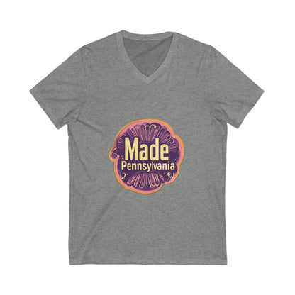 Made in Pennsylvania V-Neck T-Shirt | Vintage State Pride Design | Retro Local Unisex Tee
