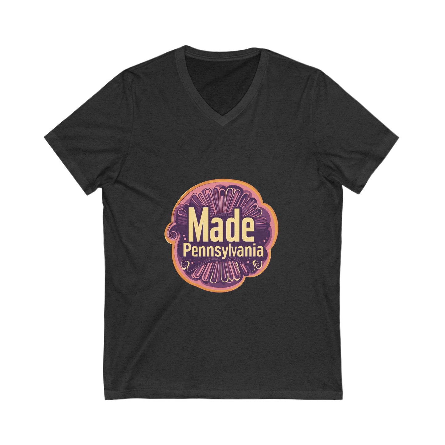Made in Pennsylvania V-Neck T-Shirt | Vintage State Pride Design | Retro Local Unisex Tee