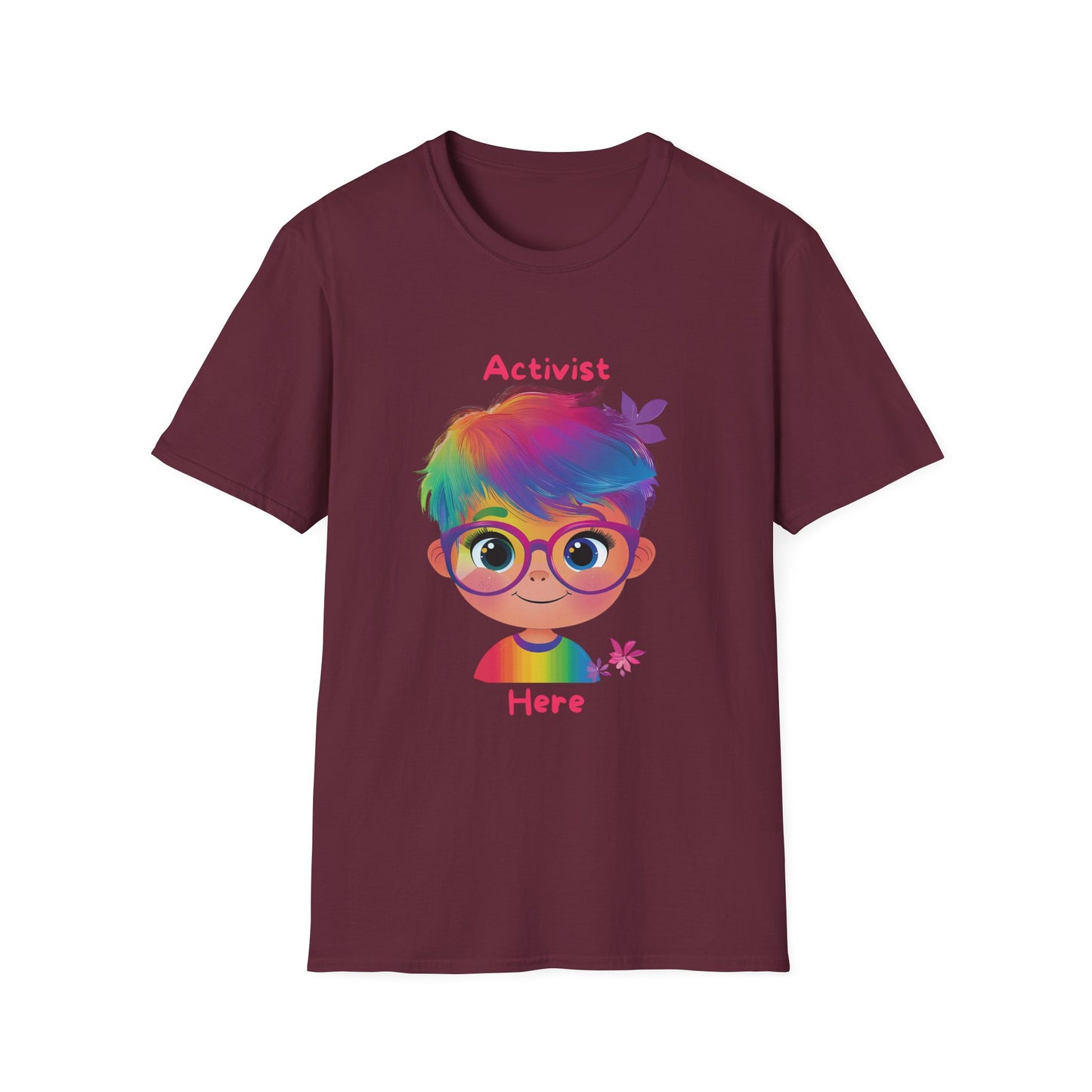 Kawaii Activist Rainbow Hair T-Shirt | Cute Protest Tee