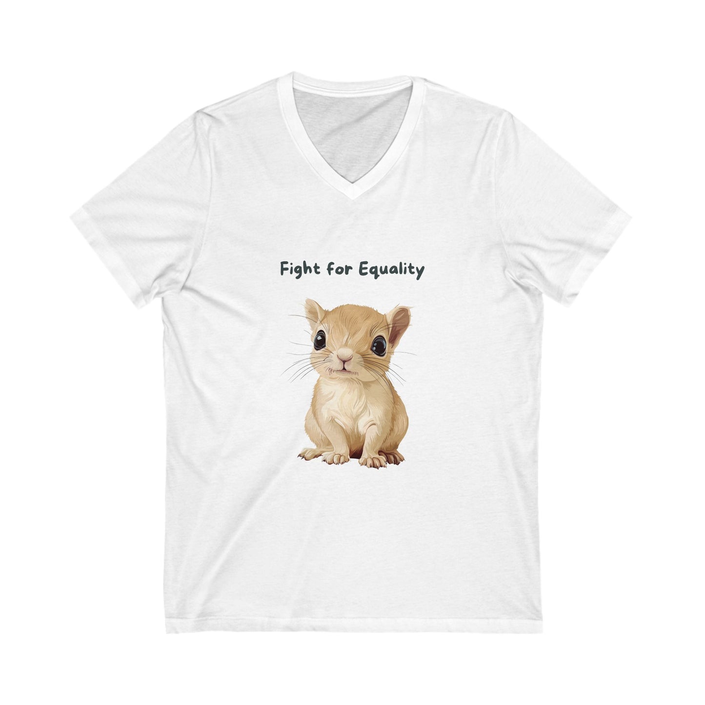 Cute Bunny Equality V-Neck T-Shirt | Animal Rights Activist Tee | Unisex Social Justice Gift