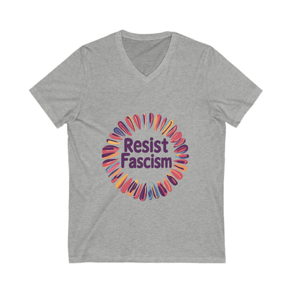 Rainbow Circle Resist V-Neck Tee | Progressive Unisex T-Shirt | Cute Activist Design