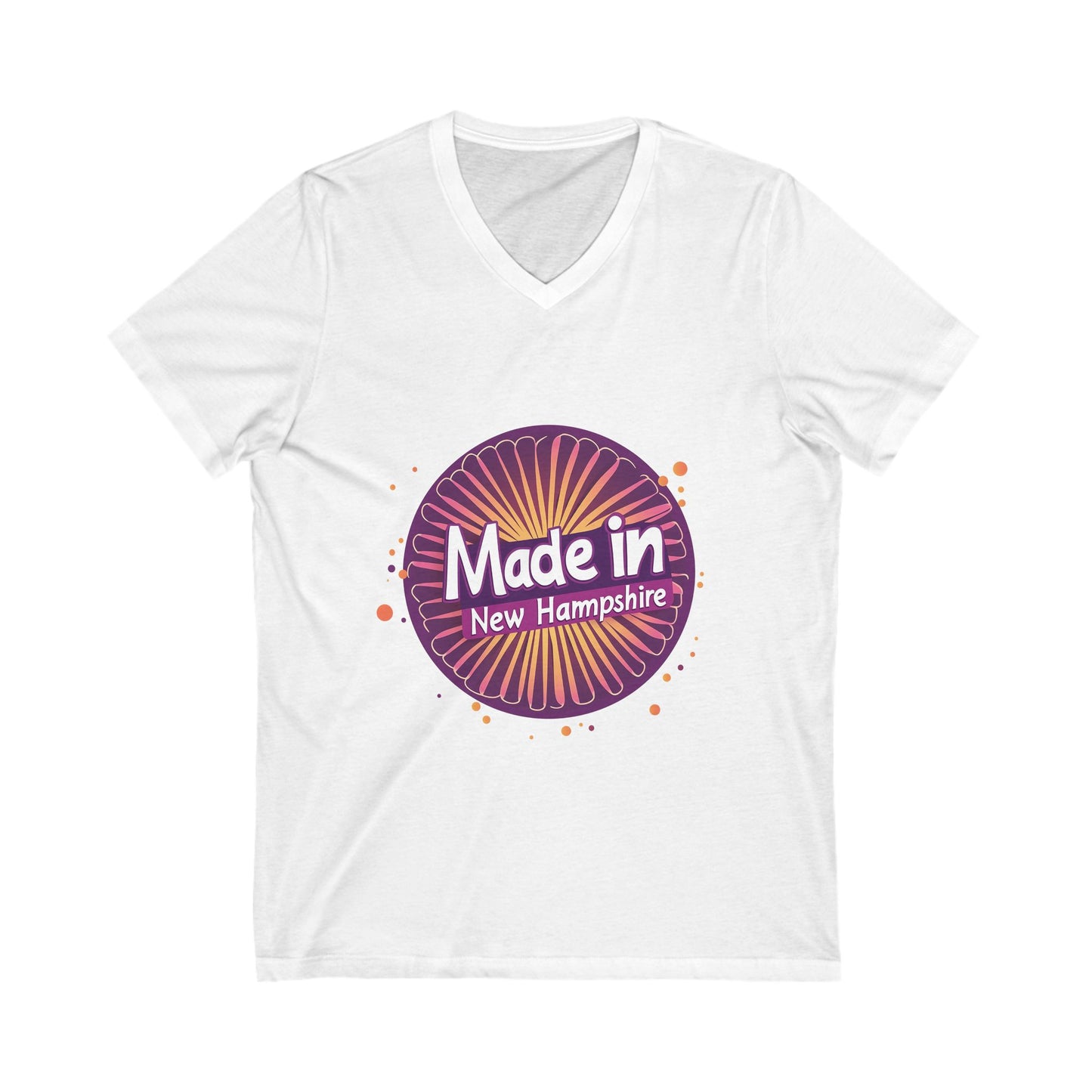 Made in NH Retro Sunrise V-Neck | Vintage New Hampshire Pride Tee