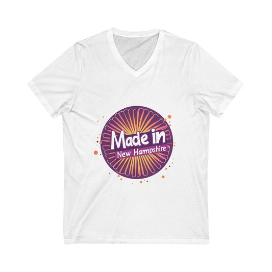 Made in NH Retro Sunrise V-Neck | Vintage New Hampshire Pride Tee