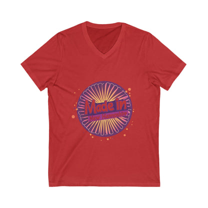 Made in NH Retro Sunrise V-Neck | Vintage New Hampshire Pride Tee