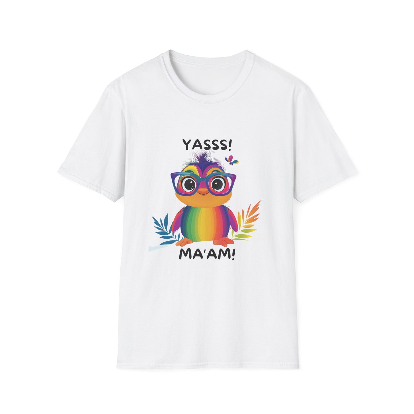 Rainbow Owl YASSS MA'AM T-Shirt | LGBTQ+ Pride Kawaii Tee | Cute Empowerment Gift