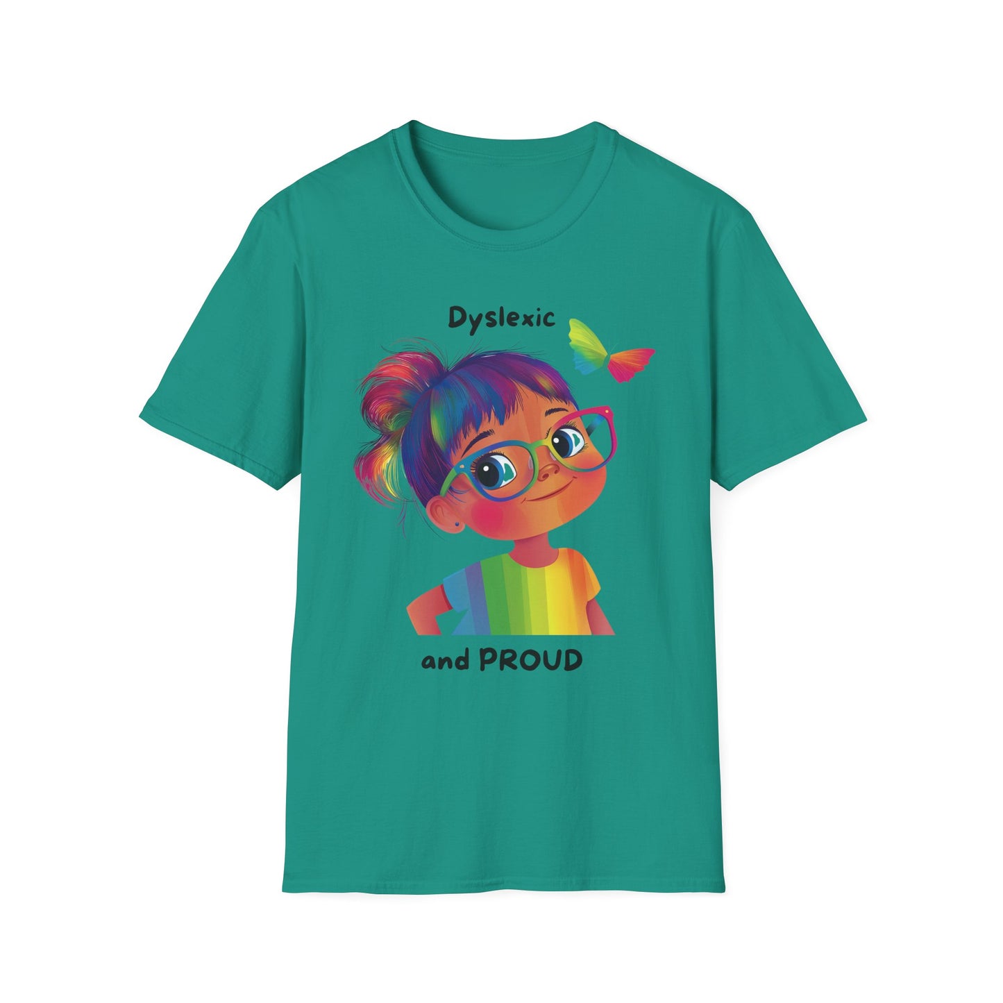 Dyslexic and Proud Rainbow T-Shirt | Neurodiversity Pride Tee