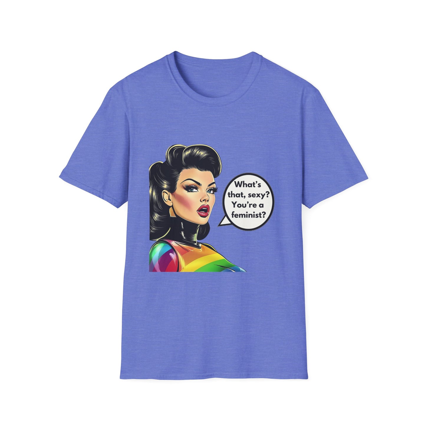Feminist Pin Up Rainbow T-Shirt | LGBTQ+ Pride Statement Tee