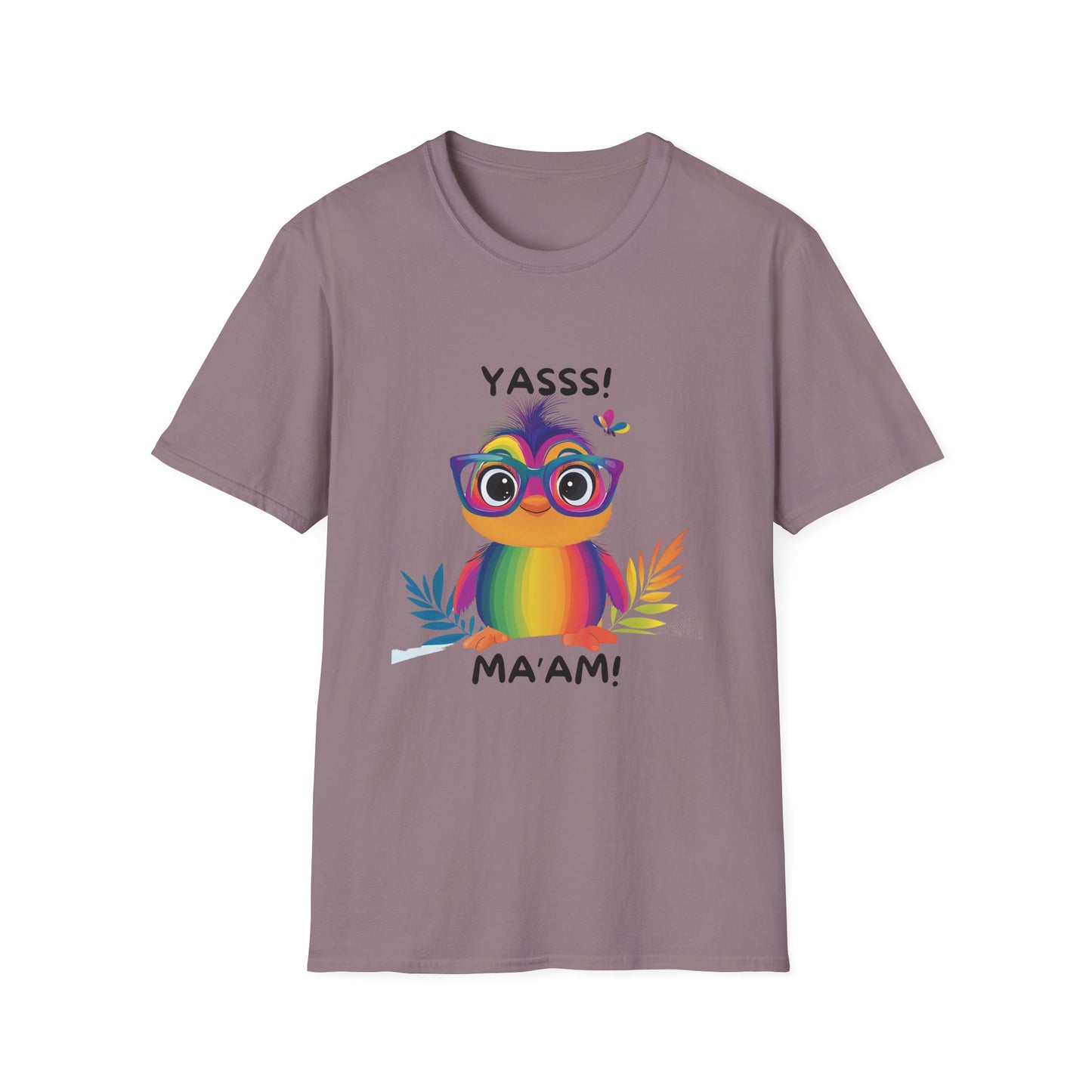 Rainbow Owl YASSS MA'AM T-Shirt | LGBTQ+ Pride Kawaii Tee | Cute Empowerment Gift