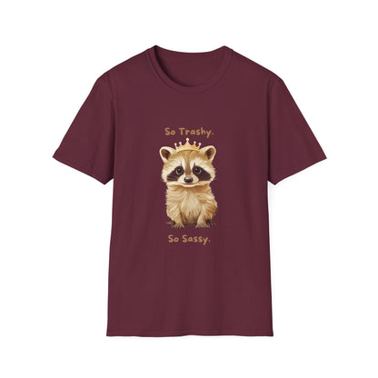 So Trashy So Sassy Raccoon T-Shirt | Cute Animal Crown Design | Unisex Comfort Tee