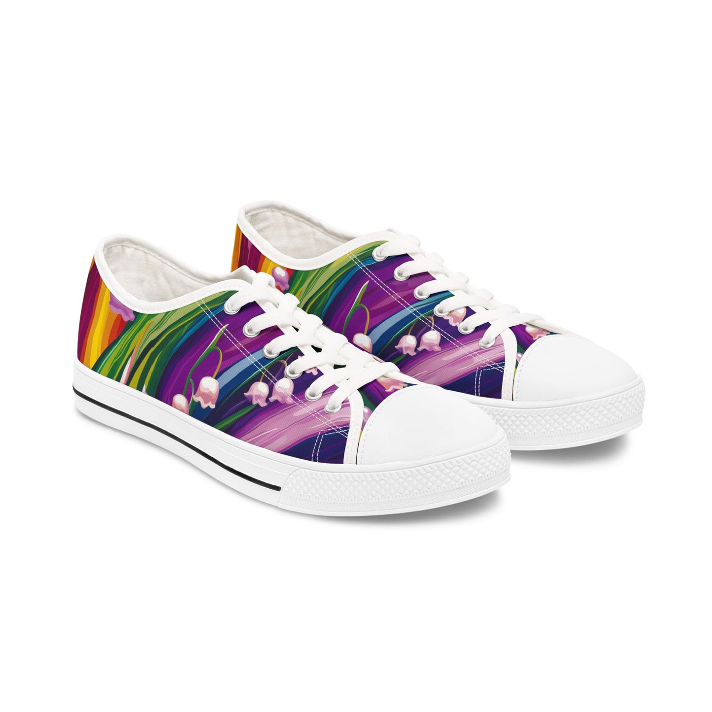 Rainbow Lily Canvas Sneakers | LGBTQ+ Pride Low Tops