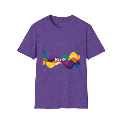 Colorful Waves RESIST T-Shirt | Progressive Pride Statement Tee