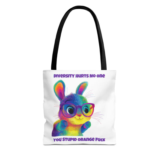 Rainbow Bunny Diversity Tote Bag | Cute Activist Accessory