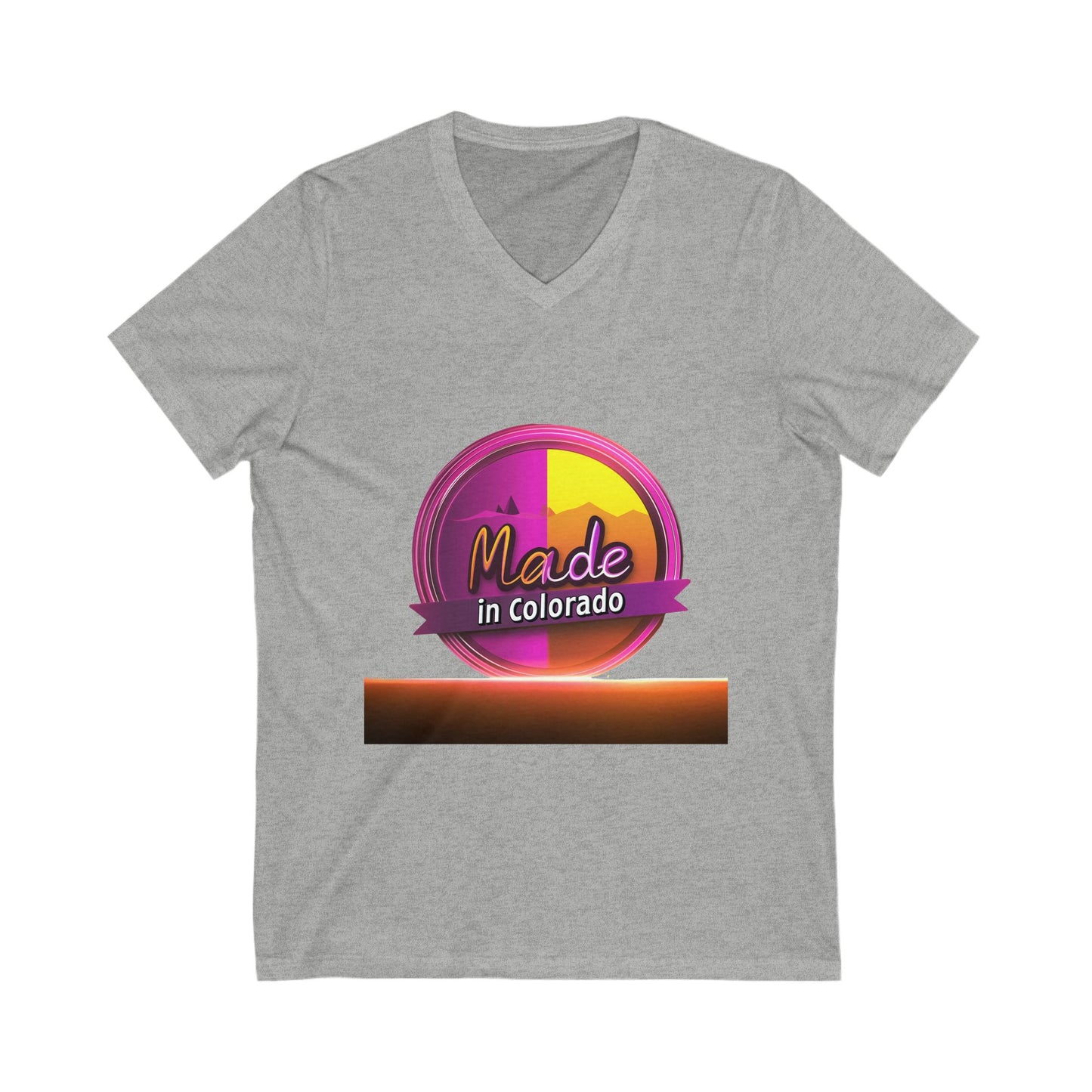 Made in Colorado V-Neck T-Shirt | Mountain Sunset Pride | State Local Design