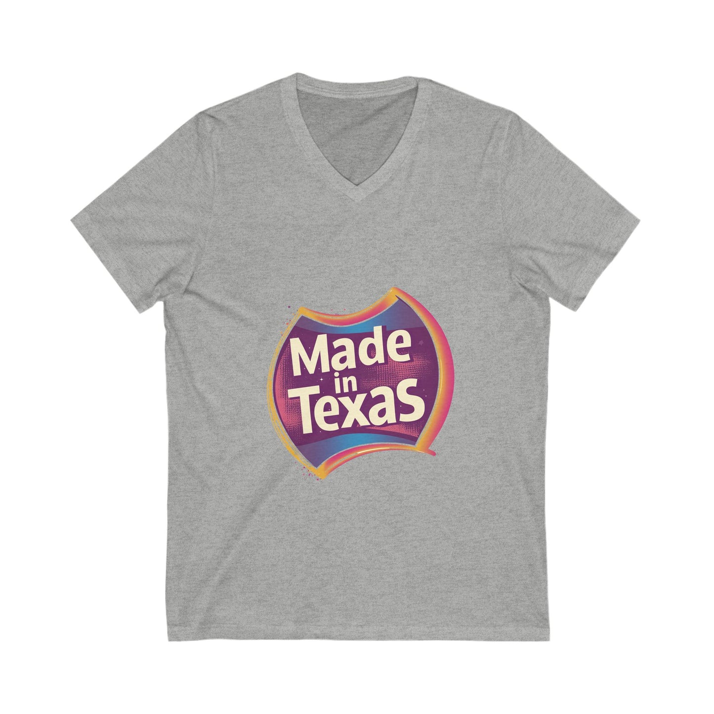 Made in Texas V-Neck T-Shirt | Retro State Pride Design | Regional Unisex Tee