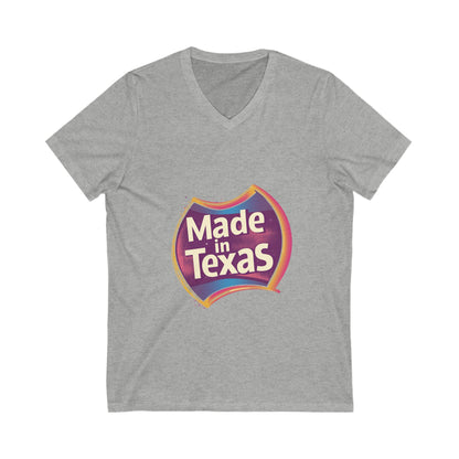 Made in Texas V-Neck T-Shirt | Retro State Pride Design | Regional Unisex Tee