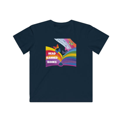 Rainbow Book Butterfly Pride T-Shirt | Banned Books Reading Activist Kids Tee