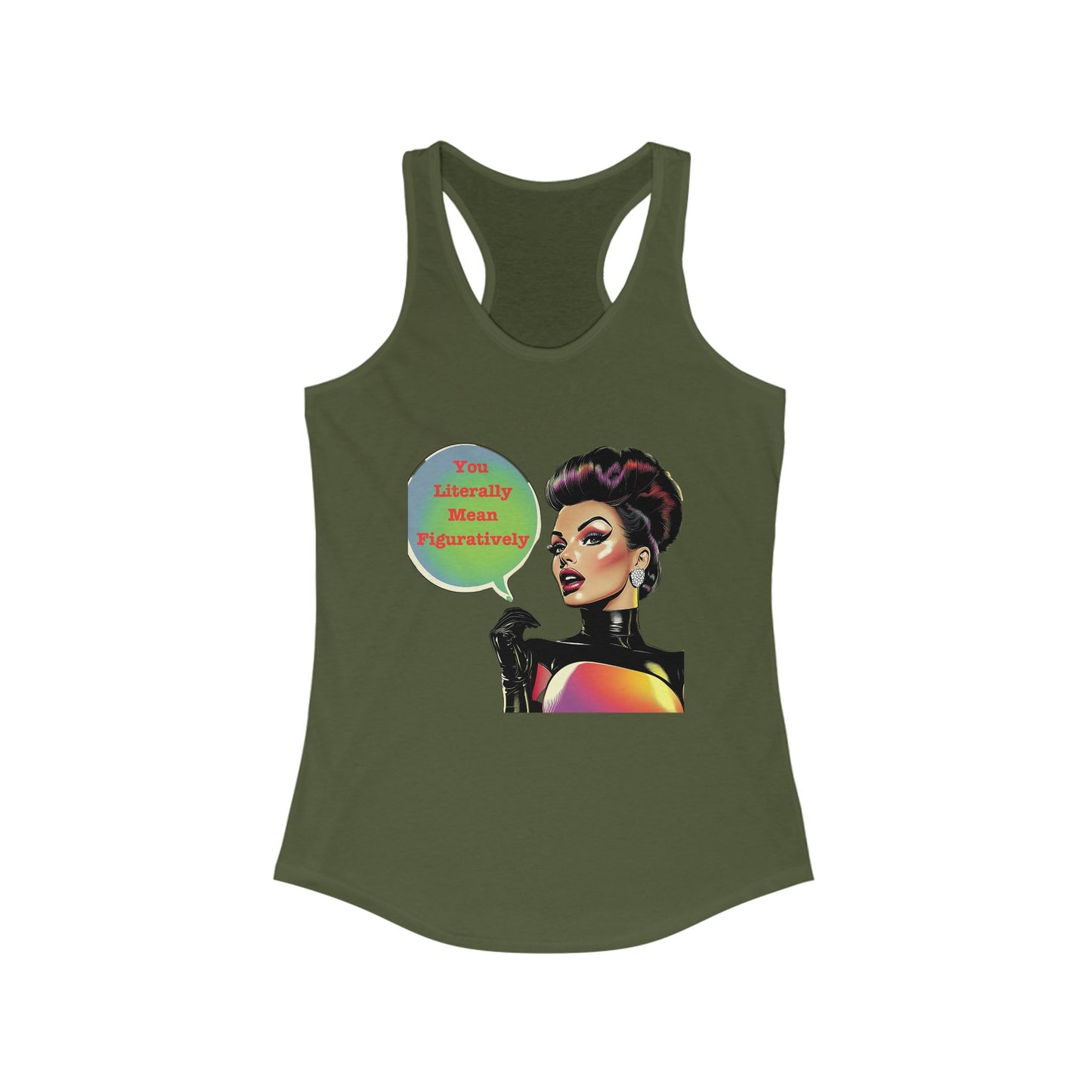 Retro Grammar Queen Racerback Tank | You Literally Mean Figuratively