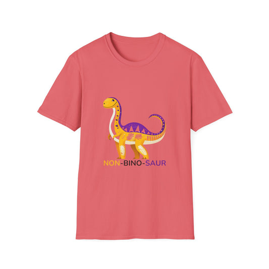Non-Bino-Saur Cute Dinosaur Pride T-Shirt | LGBTQ+ Nonbinary Unisex Tee