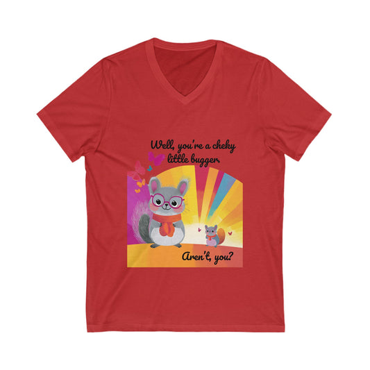 Cheeky Little Bugger Chinchilla V-Neck | Kawaii Animal Activist Tee