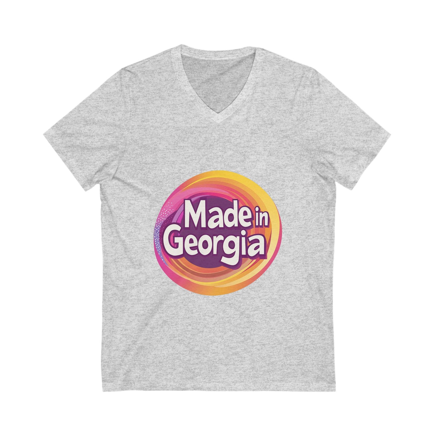 Made in Georgia V-Neck T-Shirt | Retro State Pride Design | Unisex Vintage Tee