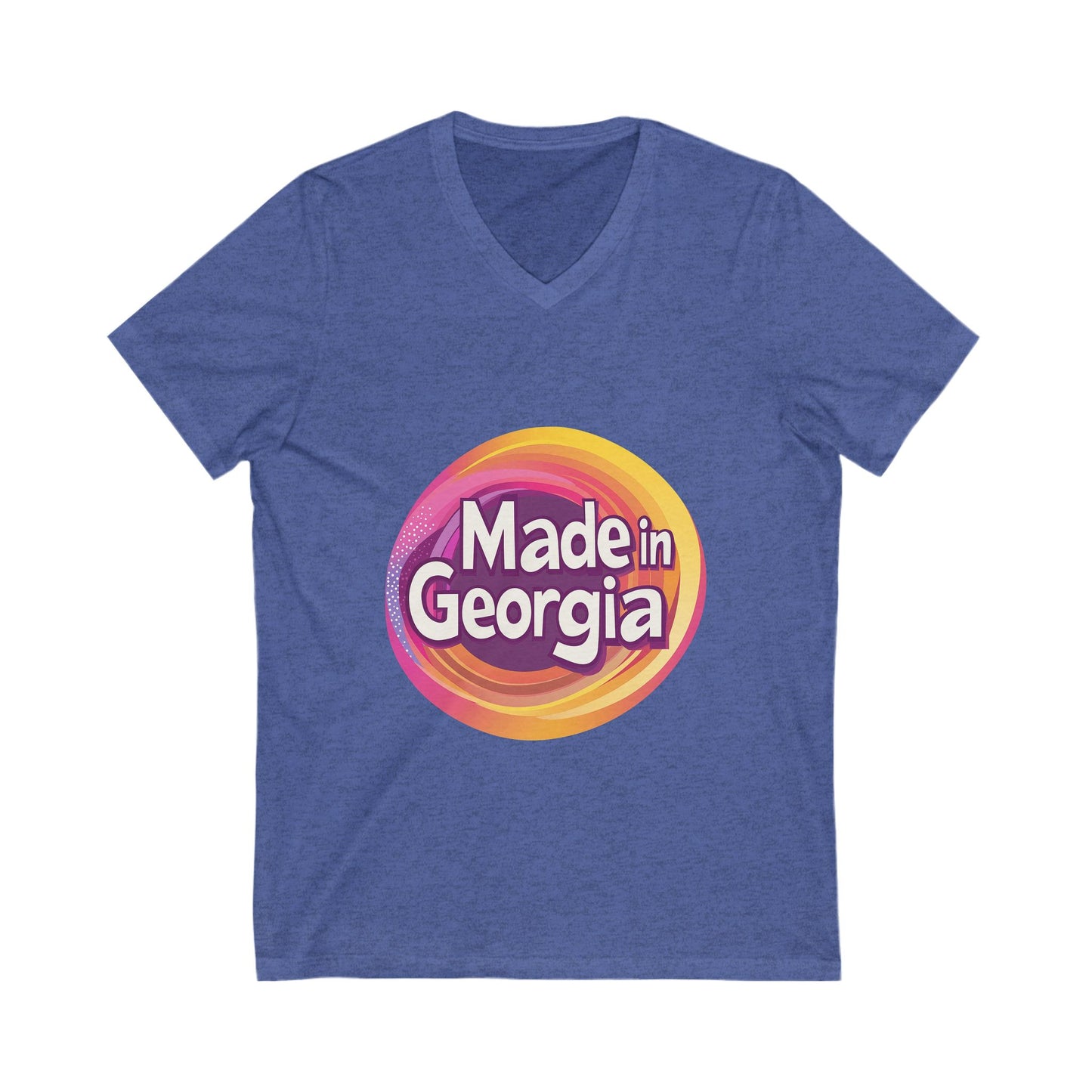 Made in Georgia V-Neck T-Shirt | Retro State Pride Design | Unisex Vintage Tee