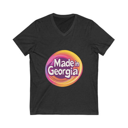 Made in Georgia V-Neck T-Shirt | Retro State Pride Design | Unisex Vintage Tee